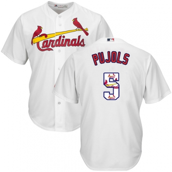 Men's Majestic St. Louis Cardinals #5 Albert Pujols Authentic White Team Logo Fashion Cool Base MLB Jersey Men's Majestic St. Louis Cardinals #5 Albert Pujols Authentic White Team Logo Fashion Cool Base MLB Jersey