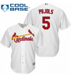 Men's Majestic St. Louis Cardinals #5 Albert Pujols Replica White Home Cool Base MLB Jersey