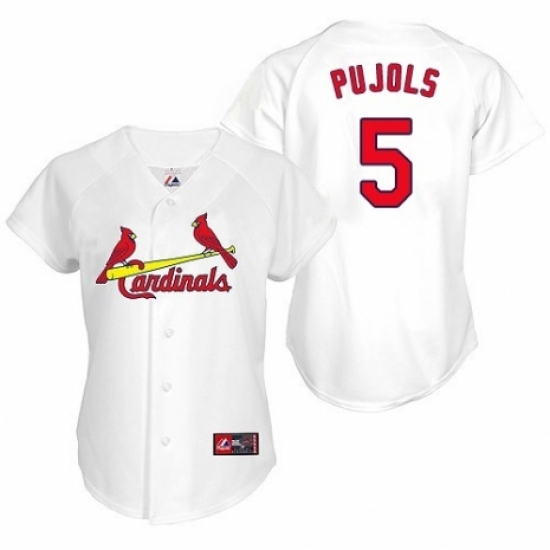 Women's Majestic St. Louis Cardinals #5 Albert Pujols Replica White MLB Jersey Women's Majestic St. Louis Cardinals #5 Albert Pujols Replica White MLB Jersey