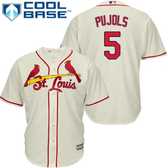 Youth Majestic St. Louis Cardinals #5 Albert Pujols Replica Cream Alternate Cool Base MLB Jersey Youth Majestic St. Louis Cardinals #5 Albert Pujols Replica Cream Alternate Cool Base MLB Jersey