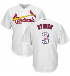 Men's Majestic St. Louis Cardinals #3 Jedd Gyorko Authentic White Team Logo Fashion Cool Base MLB Jersey Men's Majestic St. Louis Cardinals #3 Jedd Gyorko Authentic White Team Logo Fashion Cool Base MLB Jersey