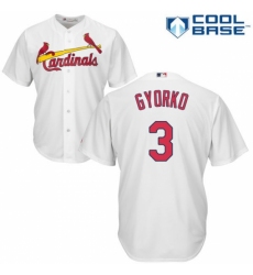 Men's Majestic St. Louis Cardinals #3 Jedd Gyorko Replica White Home Cool Base MLB Jersey Men's Majestic St. Louis Cardinals #3 Jedd Gyorko Replica White Home Cool Base MLB Jersey
