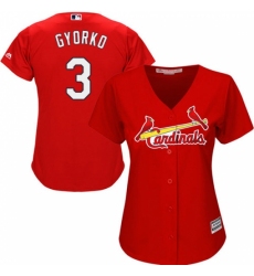 Women's Majestic St. Louis Cardinals #3 Jedd Gyorko Replica Red Alternate Cool Base MLB Jersey Women's Majestic St. Louis Cardinals #3 Jedd Gyorko Replica Red Alternate Cool Base MLB Jersey