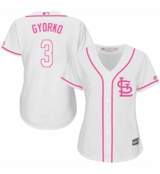 Women's Majestic St. Louis Cardinals #3 Jedd Gyorko Replica White Fashion Cool Base MLB Jersey Women's Majestic St. Louis Cardinals #3 Jedd Gyorko Replica White Fashion Cool Base MLB Jersey