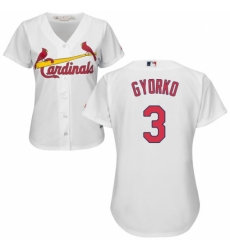 Women's Majestic St. Louis Cardinals #3 Jedd Gyorko Replica White Home Cool Base MLB Jersey Women's Majestic St. Louis Cardinals #3 Jedd Gyorko Replica White Home Cool Base MLB Jersey