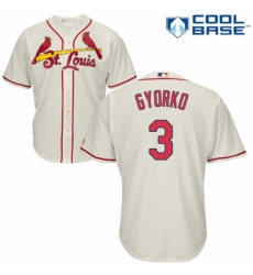 Youth Majestic St. Louis Cardinals #3 Jedd Gyorko Authentic Cream Alternate Cool Base MLB Jersey