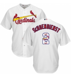 Men's Majestic St. Louis Cardinals #2 Red Schoendienst Authentic White Team Logo Fashion Cool Base MLB Jersey Men's Majestic St. Louis Cardinals #2 Red Schoendienst Authentic White Team Logo Fashion Cool Base MLB Jersey