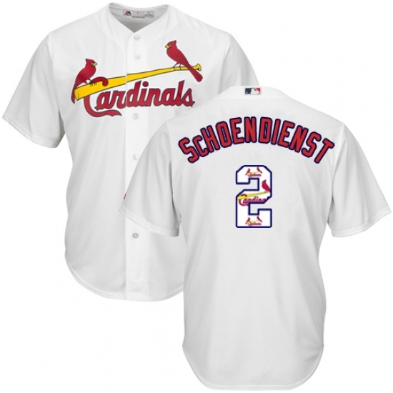 Men's Majestic St. Louis Cardinals #2 Red Schoendienst Authentic White Team Logo Fashion Cool Base MLB Jersey Men's Majestic St. Louis Cardinals #2 Red Schoendienst Authentic White Team Logo Fashion Cool Base MLB Jersey
