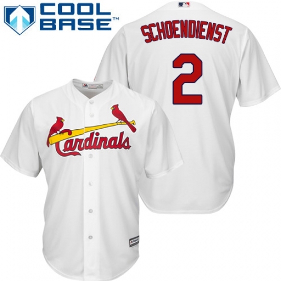 Men's Majestic St. Louis Cardinals #2 Red Schoendienst Replica White Home Cool Base MLB Jersey Men's Majestic St. Louis Cardinals #2 Red Schoendienst Replica White Home Cool Base MLB Jersey