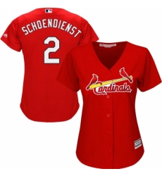 Women's Majestic St. Louis Cardinals #2 Red Schoendienst Replica Red Alternate Cool Base MLB Jersey Women's Majestic St. Louis Cardinals #2 Red Schoendienst Replica Red Alternate Cool Base MLB Jersey