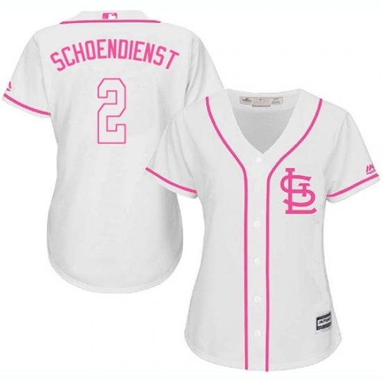 Women's Majestic St. Louis Cardinals #2 Red Schoendienst Replica White Fashion Cool Base MLB Jersey Women's Majestic St. Louis Cardinals #2 Red Schoendienst Replica White Fashion Cool Base MLB Jersey