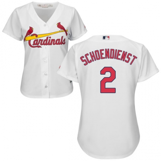 Women's Majestic St. Louis Cardinals #2 Red Schoendienst Replica White Home Cool Base MLB Jersey Women's Majestic St. Louis Cardinals #2 Red Schoendienst Replica White Home Cool Base MLB Jersey