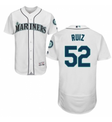 Men's Majestic Seattle Mariners #52 Carlos Ruiz White Flexbase Authentic Collection MLB Jersey