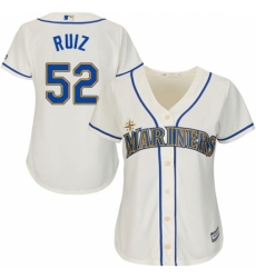 Women's Majestic Seattle Mariners #52 Carlos Ruiz Authentic Cream Alternate Cool Base MLB Jersey