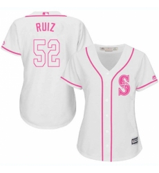 Women's Majestic Seattle Mariners #52 Carlos Ruiz Replica White Fashion Cool Base MLB Jersey