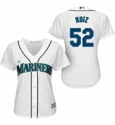 Women's Majestic Seattle Mariners #52 Carlos Ruiz Replica White Home Cool Base MLB Jersey