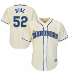 Youth Majestic Seattle Mariners #52 Carlos Ruiz Authentic Cream Alternate Cool Base MLB Jersey