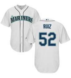 Youth Majestic Seattle Mariners #52 Carlos Ruiz Authentic White Home Cool Base MLB Jersey