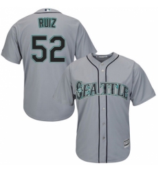 Youth Majestic Seattle Mariners #52 Carlos Ruiz Replica Grey Road Cool Base MLB Jersey