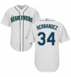 Women's Majestic Seattle Mariners #34 Felix Hernandez Authentic White Home Cool Base MLB Jersey