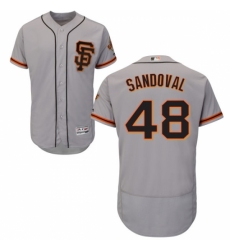 Men's Majestic San Francisco Giants #48 Pablo Sandoval Gray Flexbase Authentic Collection MLB Jersey