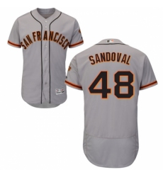 Men's Majestic San Francisco Giants #48 Pablo Sandoval Grey Flexbase Authentic Collection MLB Jersey