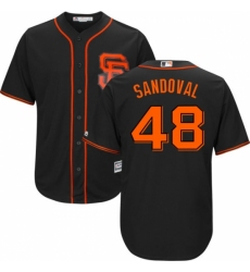 Men's Majestic San Francisco Giants #48 Pablo Sandoval Replica Black Alternate Cool Base MLB Jersey