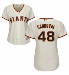 Women's Majestic San Francisco Giants #48 Pablo Sandoval Replica Cream Home Cool Base MLB Jersey