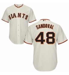 Youth Majestic San Francisco Giants #48 Pablo Sandoval Authentic Cream Home Cool Base MLB Jersey
