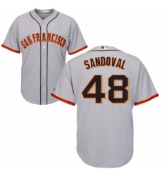 Youth Majestic San Francisco Giants #48 Pablo Sandoval Authentic Grey Road Cool Base MLB Jersey