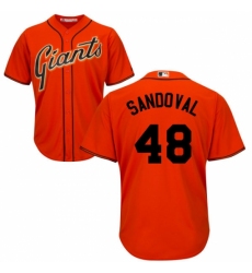 Youth Majestic San Francisco Giants #48 Pablo Sandoval Authentic Orange Alternate Cool Base MLB Jersey