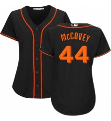 Women's Majestic San Francisco Giants #44 Willie McCovey Authentic Black Alternate Cool Base MLB Jersey
