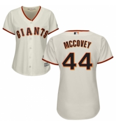 Women's Majestic San Francisco Giants #44 Willie McCovey Replica Cream Home Cool Base MLB Jersey