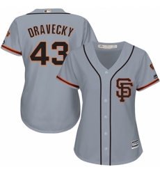 Women's Majestic San Francisco Giants #43 Dave Dravecky Replica Grey Road 2 Cool Base MLB Jersey Women's Majestic San Francisco Giants #43 Dave Dravecky Replica Grey Road 2 Cool Base MLB Jersey