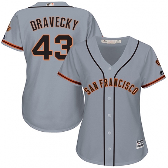 Women's Majestic San Francisco Giants #43 Dave Dravecky Replica Grey Road Cool Base MLB Jersey Women's Majestic San Francisco Giants #43 Dave Dravecky Replica Grey Road Cool Base MLB Jersey
