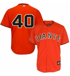 Men's Majestic San Francisco Giants #40 Madison Bumgarner Authentic Orange Old Style MLB Jersey