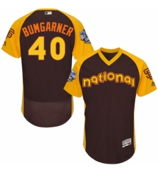 Men's Majestic San Francisco Giants #40 Madison Bumgarner Brown 2016 All-Star National League BP Authentic Collection Flex Base MLB Jersey