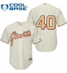 Men's Majestic San Francisco Giants #40 Madison Bumgarner Replica Cream Commemorative Cool Base MLB Jersey