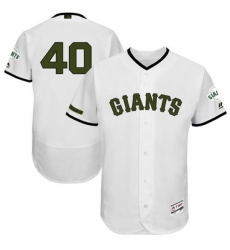 Men's Majestic San Francisco Giants #40 Madison Bumgarner White Memorial Day Authentic Collection Flex Base MLB Jersey