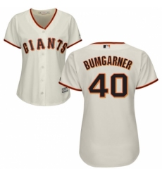 Women's Majestic San Francisco Giants #40 Madison Bumgarner Authentic Cream Home Cool Base MLB Jersey