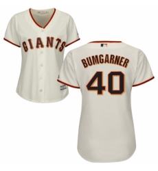 Women's Majestic San Francisco Giants #40 Madison Bumgarner Replica Cream Home Cool Base MLB Jersey