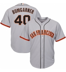 Youth Majestic San Francisco Giants #40 Madison Bumgarner Replica Grey Road Cool Base MLB Jersey