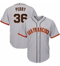 Men's Majestic San Francisco Giants #36 Gaylord Perry Replica Grey Road Cool Base MLB Jersey Men's Majestic San Francisco Giants #36 Gaylord Perry Replica Grey Road Cool Base MLB Jersey