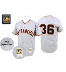 Men's Mitchell and Ness 1962 San Francisco Giants #36 Gaylord Perry Replica Grey Throwback MLB Jersey Men's Mitchell and Ness 1962 San Francisco Giants #36 Gaylord Perry Replica Grey Throwback MLB Jersey