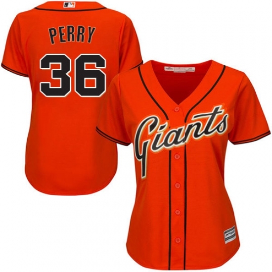 Women's Majestic San Francisco Giants #36 Gaylord Perry Replica Orange Alternate Cool Base MLB Jersey Women's Majestic San Francisco Giants #36 Gaylord Perry Replica Orange Alternate Cool Base MLB Jersey