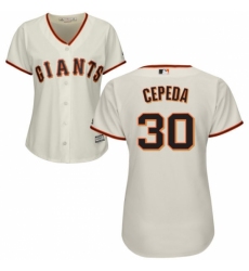 Women's Majestic San Francisco Giants #30 Orlando Cepeda Authentic Cream Home Cool Base MLB Jersey Women's Majestic San Francisco Giants #30 Orlando Cepeda Authentic Cream Home Cool Base MLB Jersey
