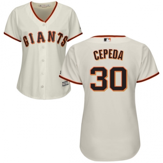 Women's Majestic San Francisco Giants #30 Orlando Cepeda Authentic Cream Home Cool Base MLB Jersey Women's Majestic San Francisco Giants #30 Orlando Cepeda Authentic Cream Home Cool Base MLB Jersey
