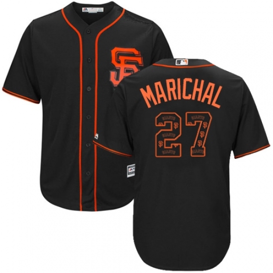 Men's Majestic San Francisco Giants #27 Juan Marichal Authentic Black Team Logo Fashion Cool Base MLB Jersey Men's Majestic San Francisco Giants #27 Juan Marichal Authentic Black Team Logo Fashion Cool Base MLB Jersey