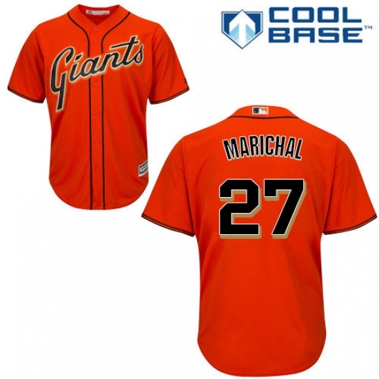 Men's Majestic San Francisco Giants #27 Juan Marichal Replica Orange Alternate Cool Base MLB Jersey Men's Majestic San Francisco Giants #27 Juan Marichal Replica Orange Alternate Cool Base MLB Jersey