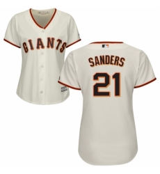 Women's Majestic San Francisco Giants #21 Deion Sanders Replica Cream Home Cool Base MLB Jersey Women's Majestic San Francisco Giants #21 Deion Sanders Replica Cream Home Cool Base MLB Jersey